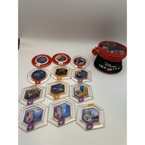 DISNEY INFINITY  Power Discs- Lot of 12 and Star Wars Bag